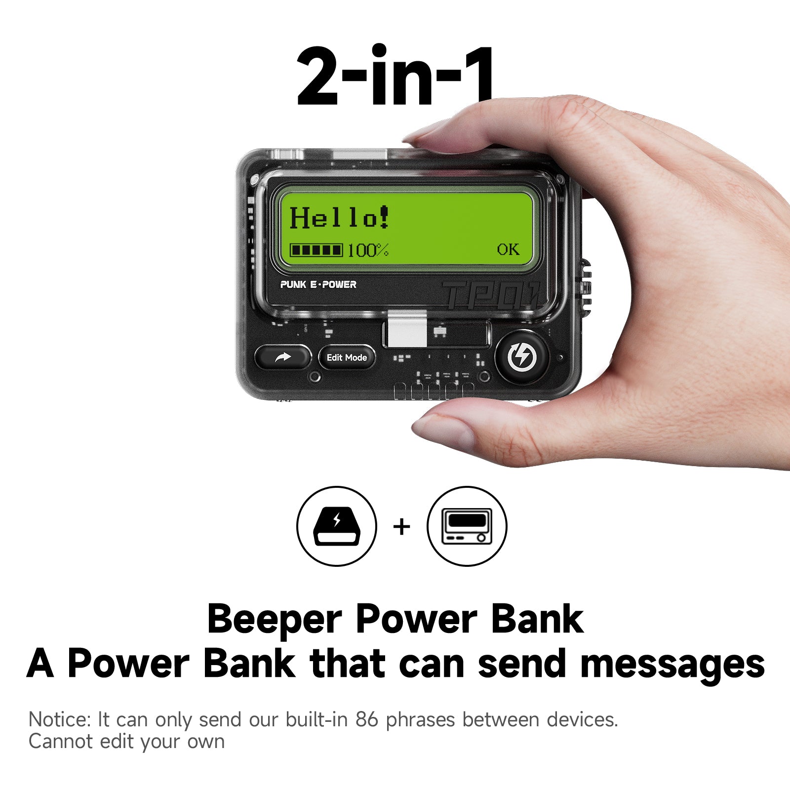 Trozk Beeper Power Bank 10000mAh PD30W with Unique Messaging Feature