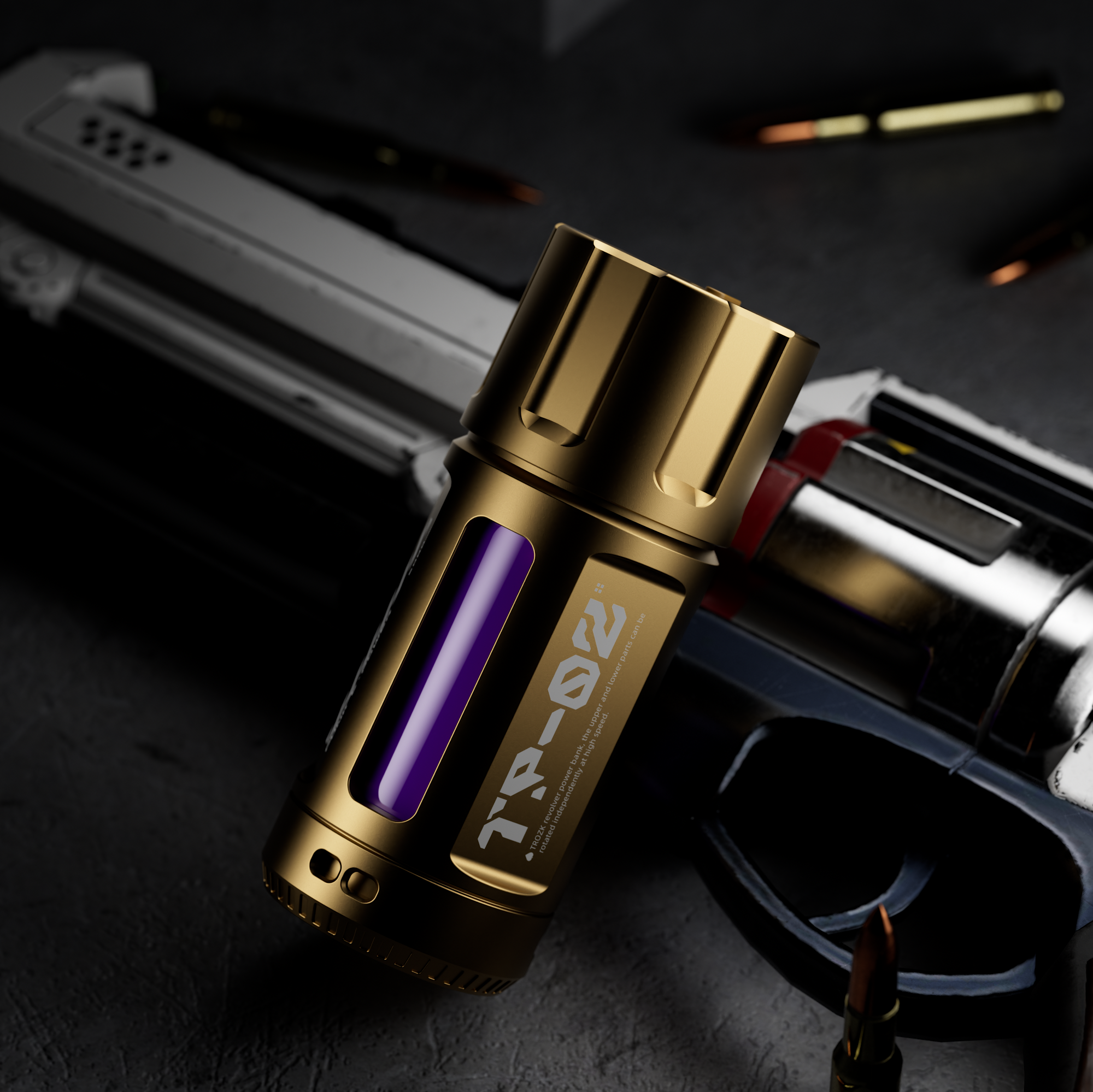 Trozk Spinning Revolver Cylinder Power Bank 5000mAh