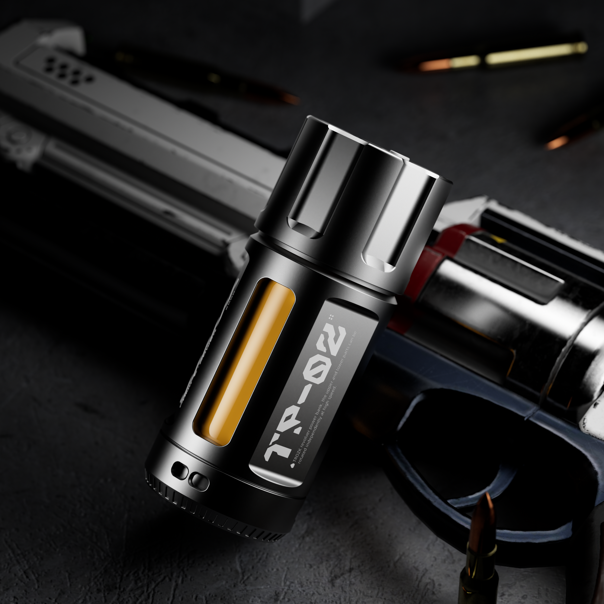 Trozk Spinning Revolver Cylinder Power Bank 5000mAh