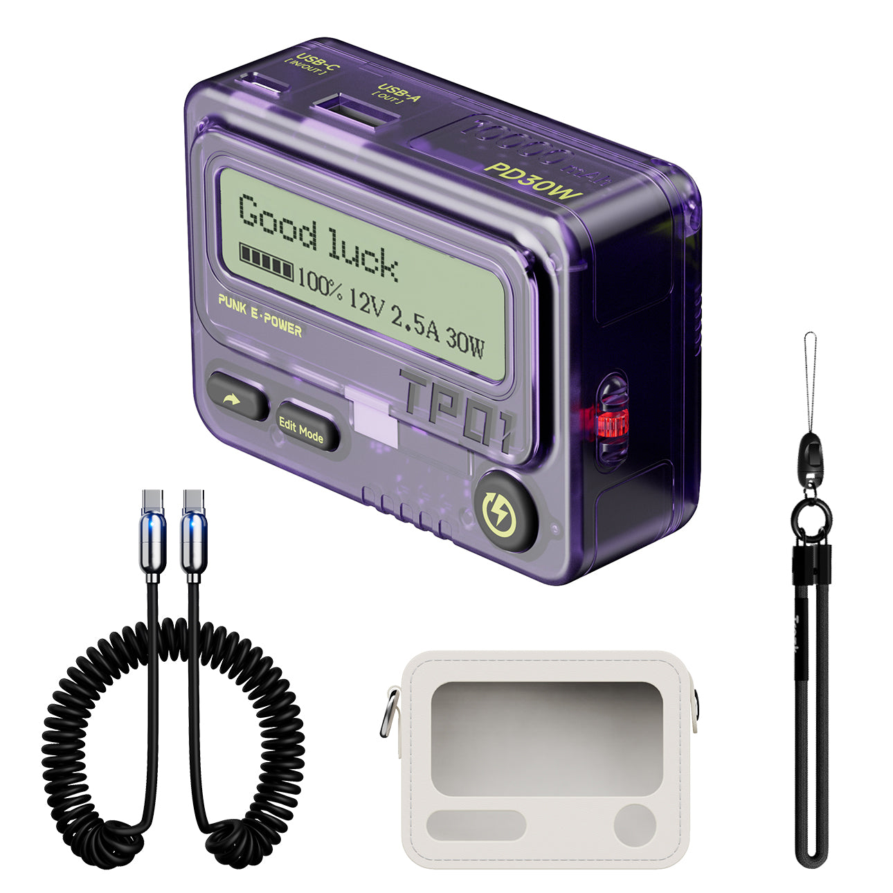 Beeper Power Bank Set (Power Bank + Leather Case + Quicksilver Cable)