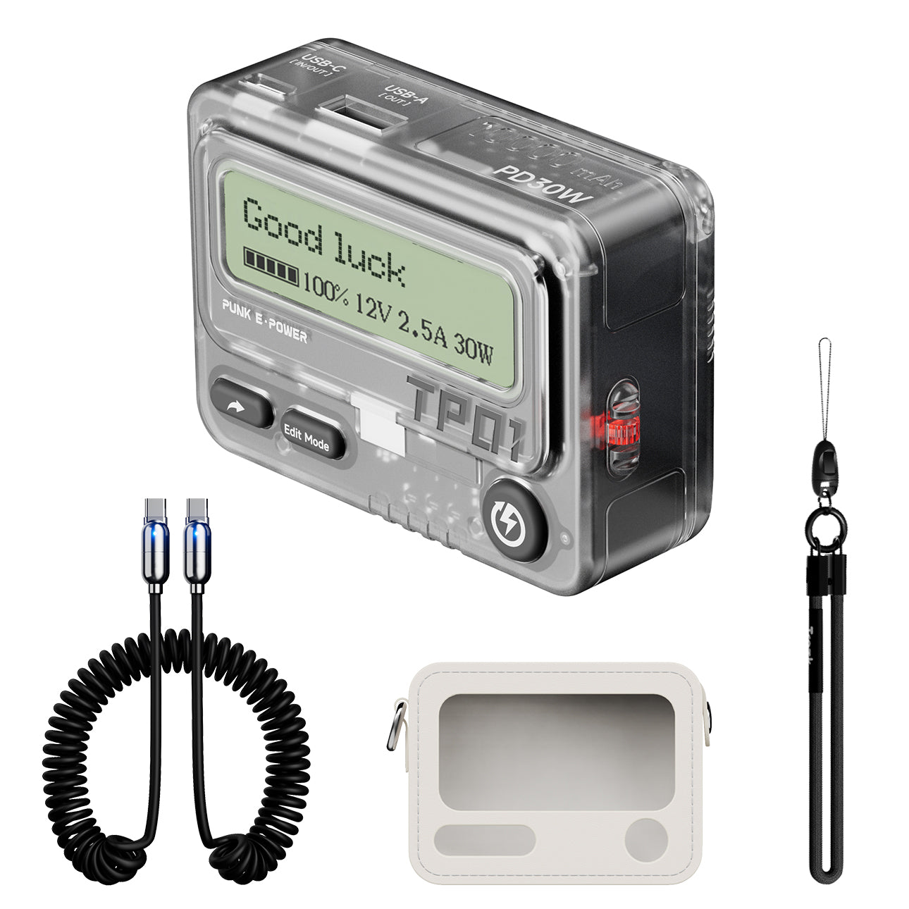 Beeper Power Bank Set (Power Bank + Leather Case + Quicksilver Cable)