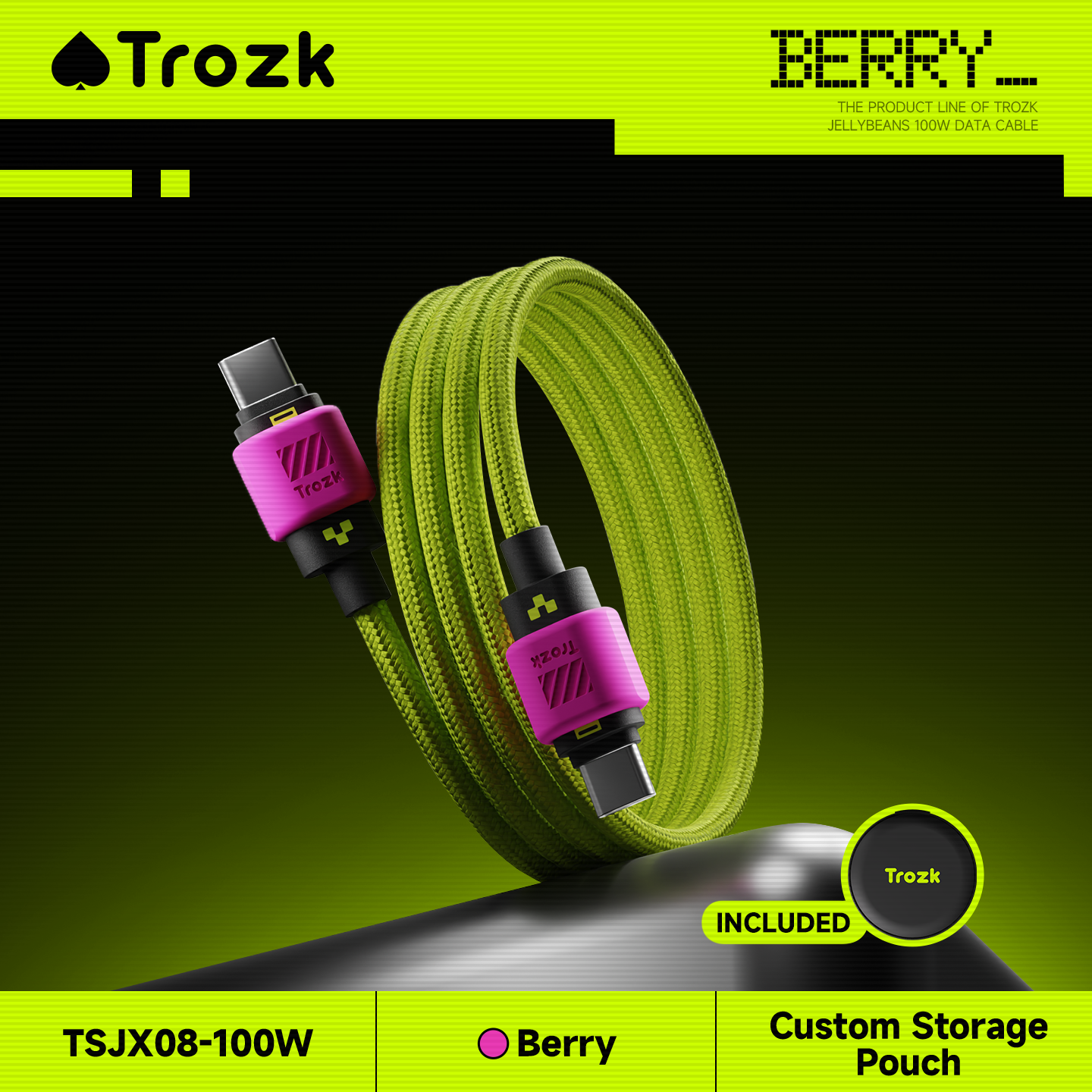 Jellybeans 100W USB-C Data Cable